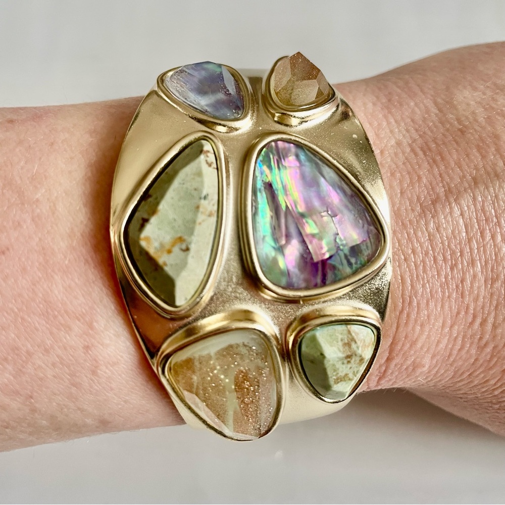 Kendra Scott Gemstone and Gold Cuff